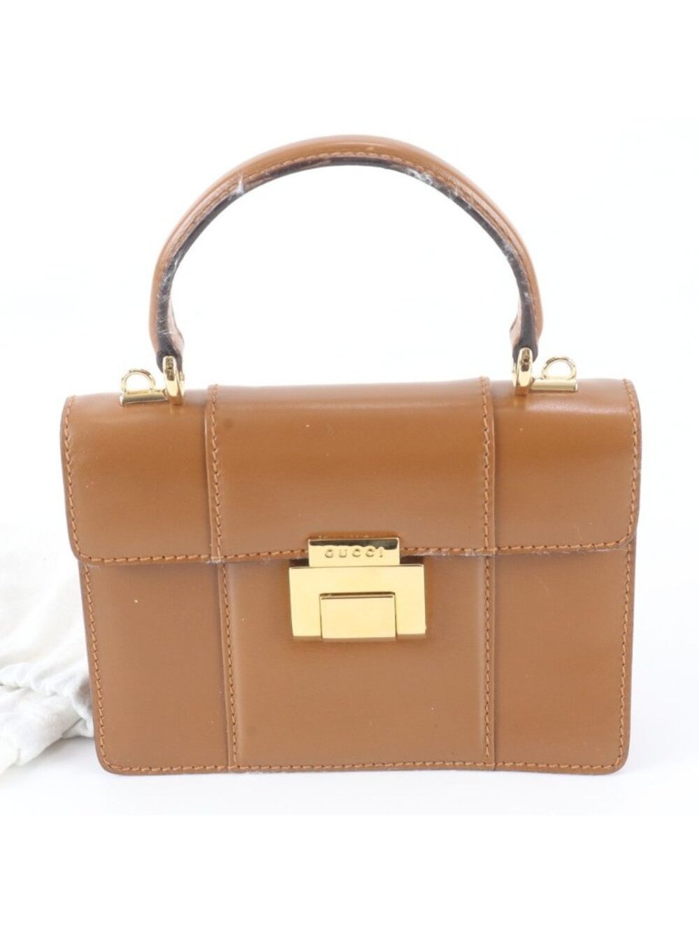 Gucci 007 23 Leather Handbag Brown